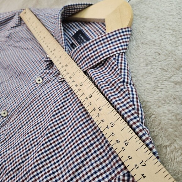 Zara Man Shirt Slim Fit Plaid Button-Down Long Sleeve w/ Elbow Patches Mens Sz L - Picture 6 of 10
